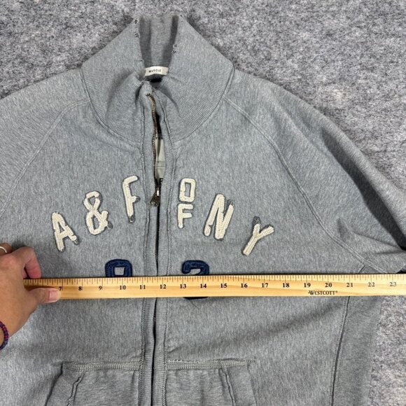 Abercrombie & Fitch Men's Y2K Light Gray High Neck Zip Up Jacket Size XL - Picture 4 of 16